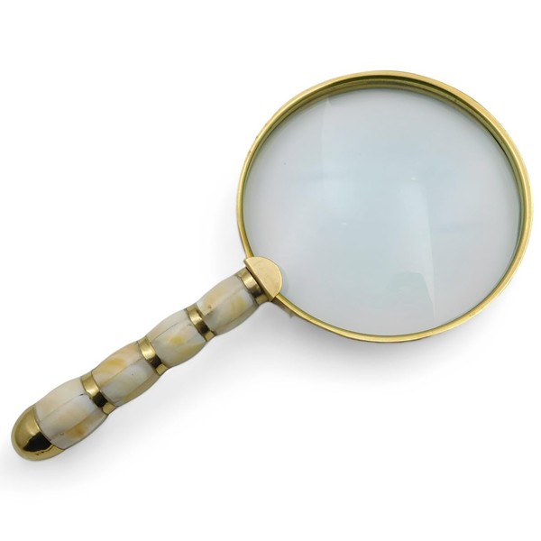 Meridian Nauticals Solid Brass Mother of Pearl 10X Magnifier, Handheld
