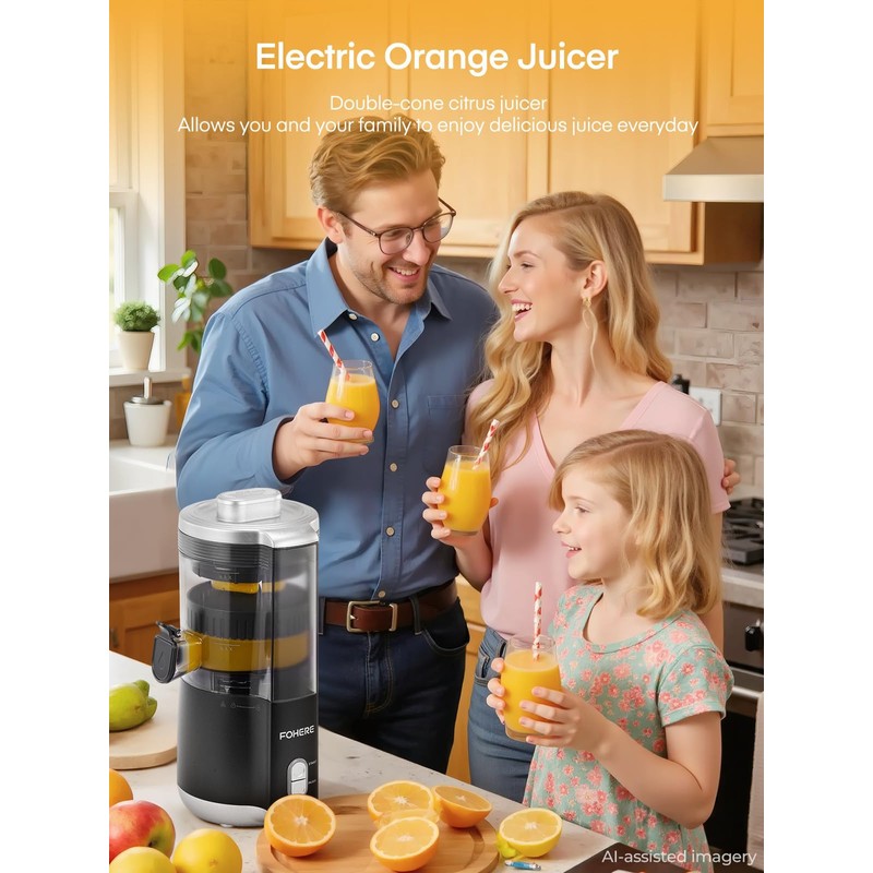 FOHERE Electric Citrus Juicer for Orange and Lemon