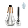 Kuylive 3C Trumpet Mouthpiece with Lightweight Aluminum Practice Trumpet Mute