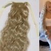 TASSYME ACCESORIOS Coleta Extra Larga Rizada Cabello Sintético Rubio Claro
