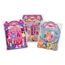 Melissa & Doug Set de Libros de Actividades con Calcomanías Esponjosas: Vestido, Princesa, Sirena - 208 Calcomanías Reutilizables - Materiales Acreditados por el FSC - Certificados FSC