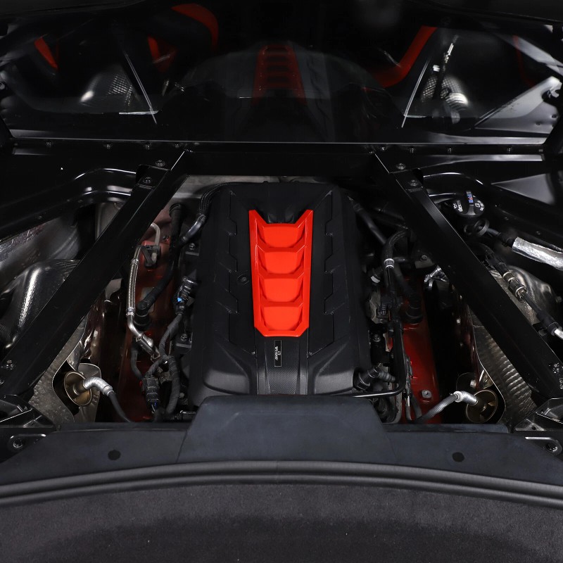 necar2020 Red Car Engine Bay U-Shaped Cover ABS Accessories Kit