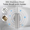 DOWRY Stainless Steel Freestanding Toilet Bowl Brush and Holder with