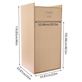 ZERNEIL Wooden Restaurant Trash Can Cabinet - Commercial Trash Can with Tray Holder, Garbage Can Cabinet with Foldable Canvas Trash Bag for Restaurants, Cafeterias (22 * 22 * 46in) (Wood Color)
