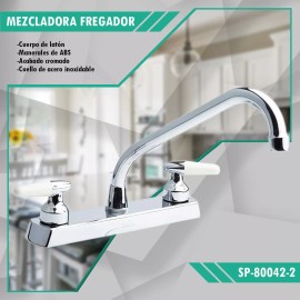 Prez Grifo Mezcladora Fregador Llave Acero Inoxidable Cromado