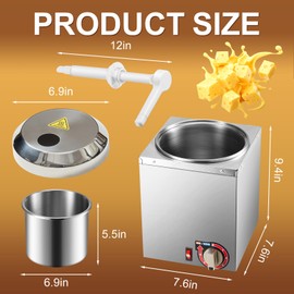 LOYIM LOYIM Nacho Cheese Dispenser with 2 Pcs Pump 2.64 Qt Stainless Steel Hot Fudge Warmer with Pump Commercial Nacho Cheese Machine for Hot Fudge Cheese Caramel
