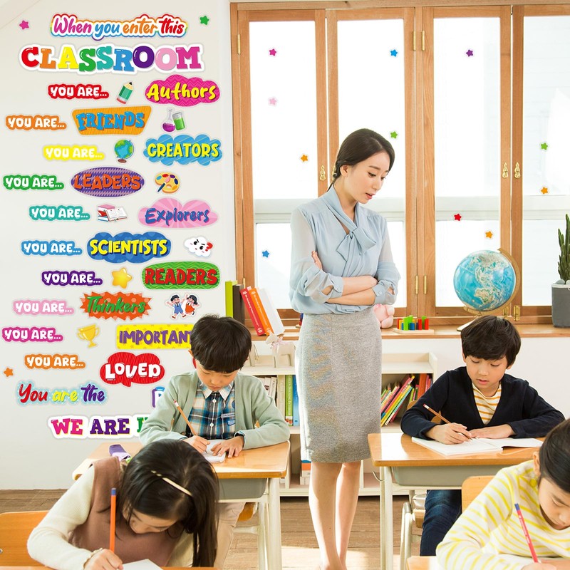 Cinrobiye Classroom Decorations Poster Stickers,When You Enter This Classroom Window