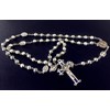 elegantmedical HANDMADE SILVER ROSE BEADS CATHOLIC Saint St Benedict ROSARY