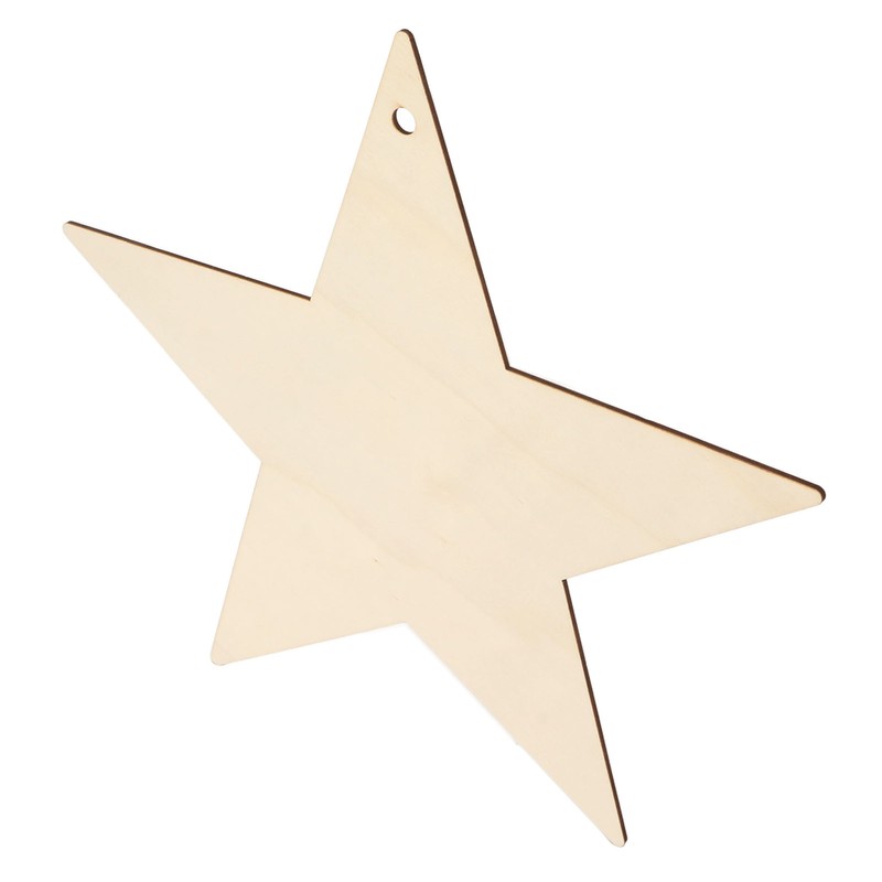 8Pcs Wooden Star Ornaments Blank Unfinished Small Christmas Tree Hanging