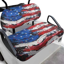 Brosoneto American Flag Golf Cart Seat Cover, Breathable Club Car Seat Towel Front for Men Women, Universal Fit 2-Seat Golf Cart Keeps Seat Cool and Clean