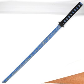 Armory Replicas JAPANESE BOKKEN TRAINING SAMURAI WOODEN SWORD MARTIAL ARTS IAIDO TRAINING GIFT - Wood Bokken - Blue/Gold