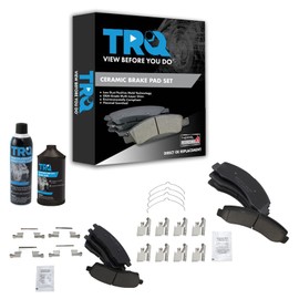 TRQ Front & Rear Brake Pads Brake Chemical Kit Ceramic Compatible with 2000-2005 Ford Excursion 2000-2004 F-250 Super Duty F-350 Super Duty