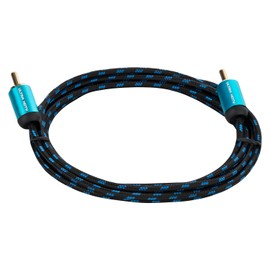 Ultra HDTV Premium Cinch Cable 3 Metres 1x RCA Male to 1x RCA RCA Male Kink Protection Nylon Sheath Full Metal Plug and Gold-Plated Contacts