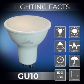 6 Pack GU10 LED Bulb 9W 800 Lumens, 2700K Soft White, 110V Spotlight (60W Incandescent Replacement)