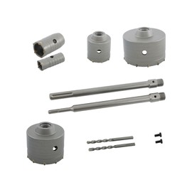 LiGuVCY 1.2 1.6 2.6 3.2 4 Masonry Hole Saw with Plus Max Bit Shank, 9Pcs Masonry Concrete Hole Saw Kit, Hole Saw kit for Drilling Holes in Brick, Concrete and Stone Walls