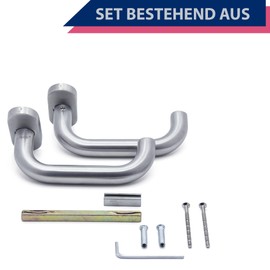 APECS Door Handles Oval Rosette Stainless Steel for Front Door and Interior Doors Handle Set U-Model H-0903