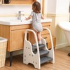 3-Step Stool with Handrails for Toddler and Kids, Standing Learning