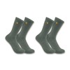 Carhartt Men's Force Midweight Crew Sock 2 Pack, Dusty Olive,