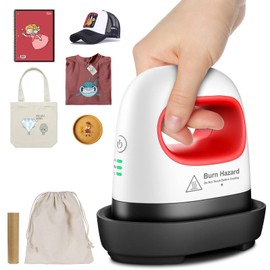 Mefine Mini Heat Press Heat Press Machine DIY Hot Press with 3 Heat Settings Portable Heat Press Machine Printing Machine for T-Shirts, Hats, Shoes Bags (Red & White)