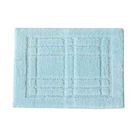 Oka Chrome Bath Mat, Approx. 14.2 x 19.7 inches (36 x 50 cm), Blue (Foot Wiping Mat, Washable, Anti-Slip)