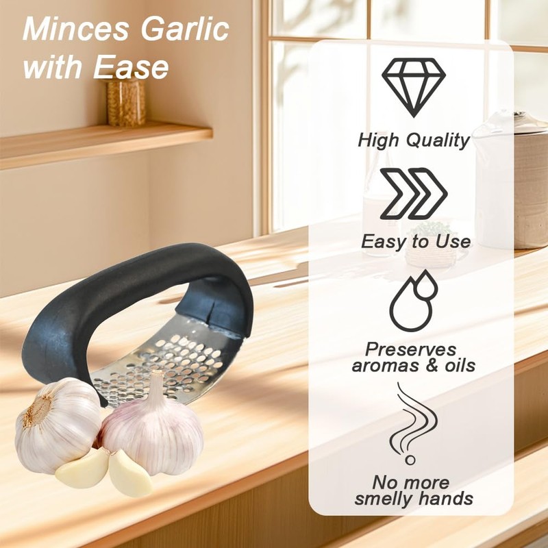 Armo® Garlic Press Garlic Crusher Kitchen Stainless Steel Garlic Rocker