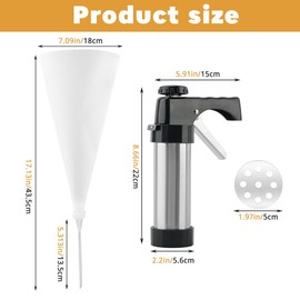 Professional Churro Maker Machine with 16 Discs & 8 Nozzles, Cookie Press Gu-n Kit, Multi-Function Cookie & Dough Press for DIY Dessert Making Decorating Baking Supplies