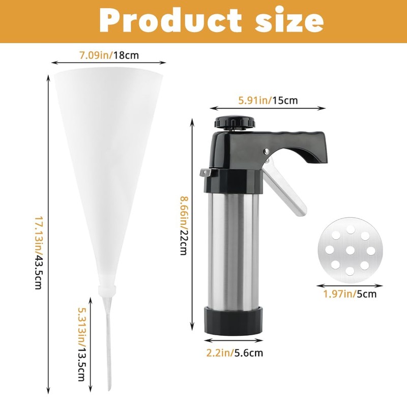 Professional Churro Maker Machine with 16 Discs & 8 Nozzles,