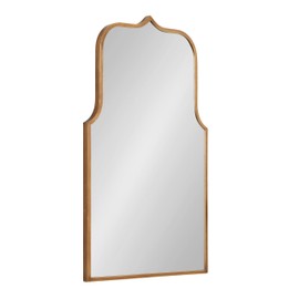 Kate and Laurel Gezella Glam Scalloped Arched Wall Mirror, 22 x 36, Antique Gold, Stunning Glamorous Decorative Tall Arch Mirror with Soft Scallops and Slim Moroccan Frame