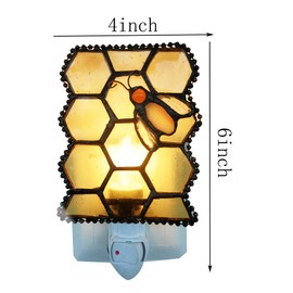 HUIMEIJU Tiffany Glass Night Light for Bedroom, Study, Aisle