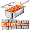 WantJoin 1/3 Size Hotel Pans with lids,10 Pack 6" Inch