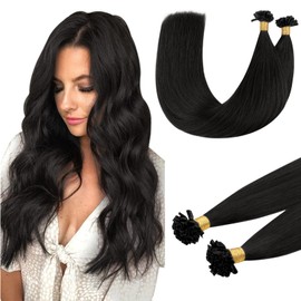 DOORES U-Tip Extensions for Women, 35 cm, 50 g/50s, Dark Brown Short Hair Extensions, Real Hair, Invisible Natural Hot Fusion Hair Extensions