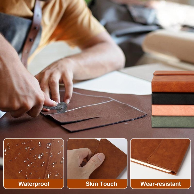 WEEKSUN A5 Leather Notebook, Round Buckle Magnetic Retro Executive Notebooks