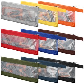 Eccliy 9 Pcs 12 Inches Tool Bags with Zipper 1680D Oxford Small Tool Pouches Clear Utility Bag Waterproof Screwdriver Storage Organizer Tool Pouches for Travel Accessory Stationery Gadgets