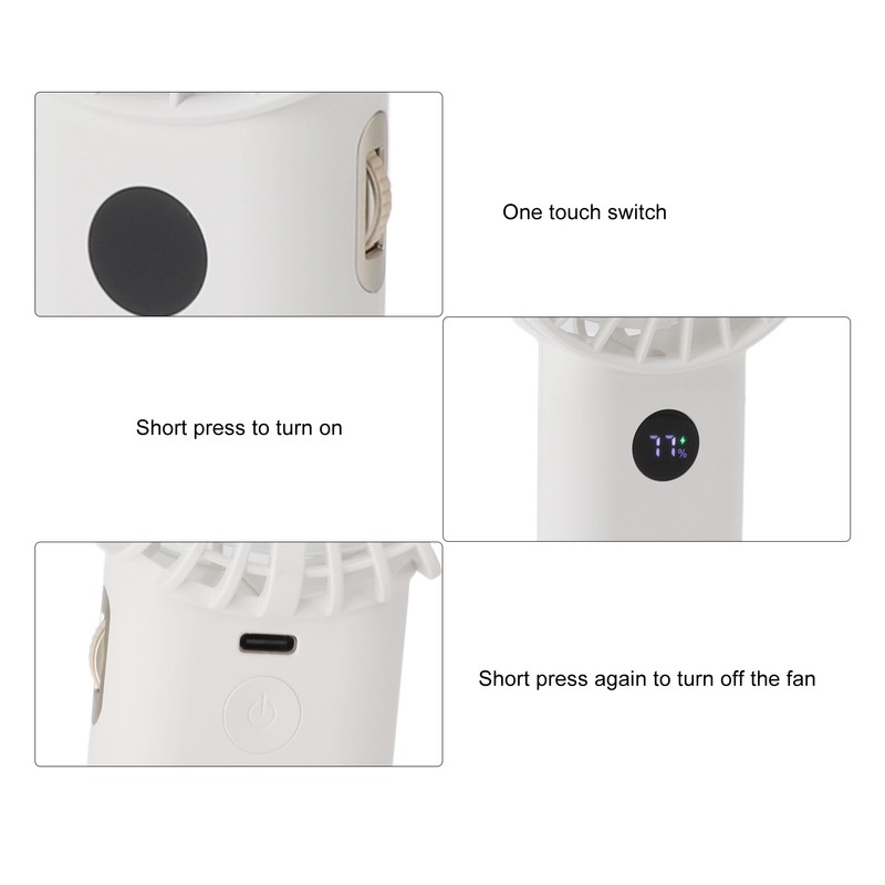 Handheld Fan Multifunction 100 Levels Stepless Speed Intelligent Digital Display