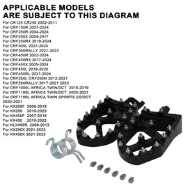 JFG RACING Dirt Bike Foot Pegs,Dirtbike Widen Footpegs Pedals Rests CNC for CR125/250 02-07/CRF150R 07-22/CRF250R 04-23/CRF450R 02-23/CRF250RX 19-23/CRF450RX 17-22/CRF450X 05-23/CRF250L/M 12-21-Black