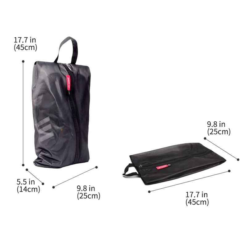 pack all Waterproof Travel Shoe Bag, Plus-Black, 1 piece