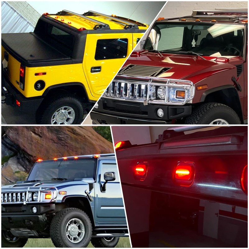 KEEGTBOX Smoke LED Cab Roof Light Kit Compatible with Hummer