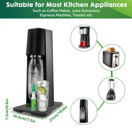 Appliance Slider 360° Rolling Tray Compatible with SodaStream Terra Sparkling Water Maker Bamboo Countertop Rotation Sliding Tray with Wheels for Soda Streaming Machine