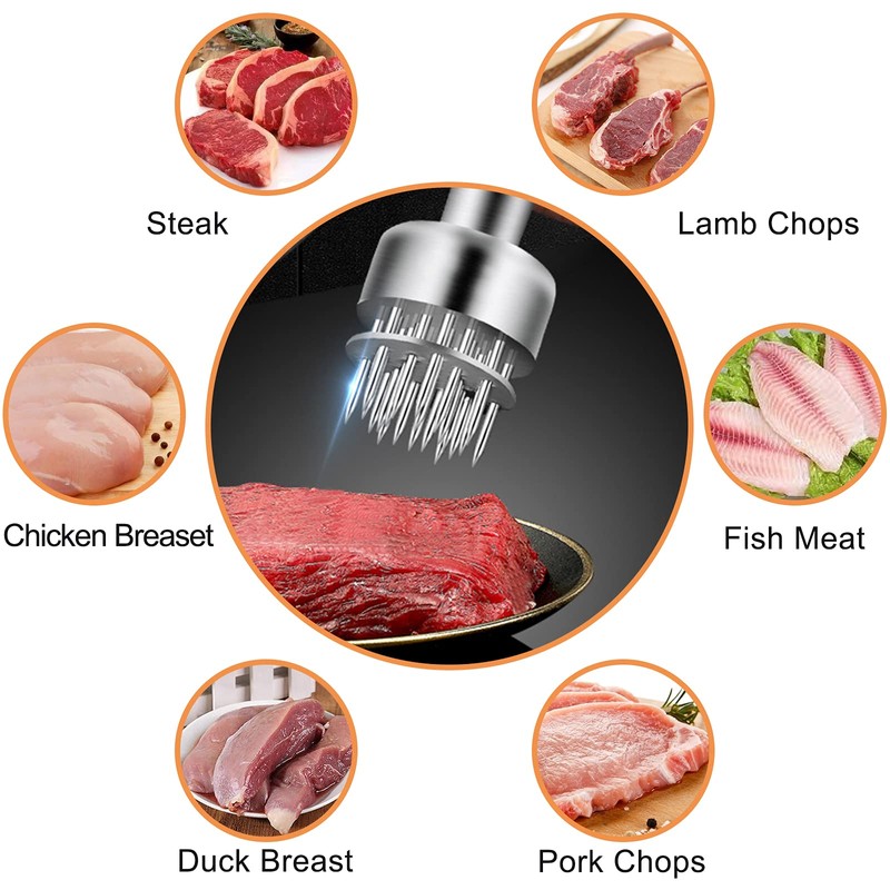 LMYKH Meat Tenderiser Stainless Steel, Manual Steak Hammer, Schnitzel Tenderiser,