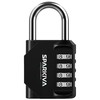 Sparkiva Black 4 Digit Combination Padlock for Gym Locker -