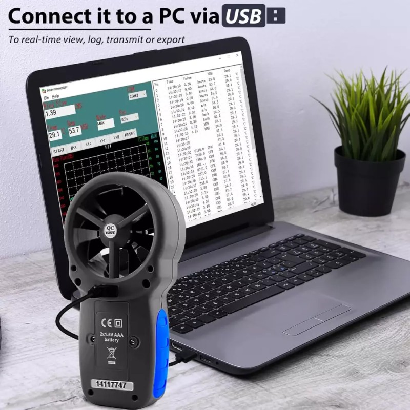 AIOMEST HVAC CFM 풍속계 풍속/기류 속도를 측정하는 AIOMEST 휴대용 기류계