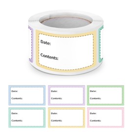 Food Freezer Storage Labels Roll 2 x 1.2 Inch Colored Self-Adhesive Fridge Date Name Stickers Waterproof Revmoable 250 PCS