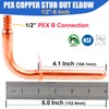 WHK 10 Packs 1/2 Inch Copper PEX Stub Out Pex-B