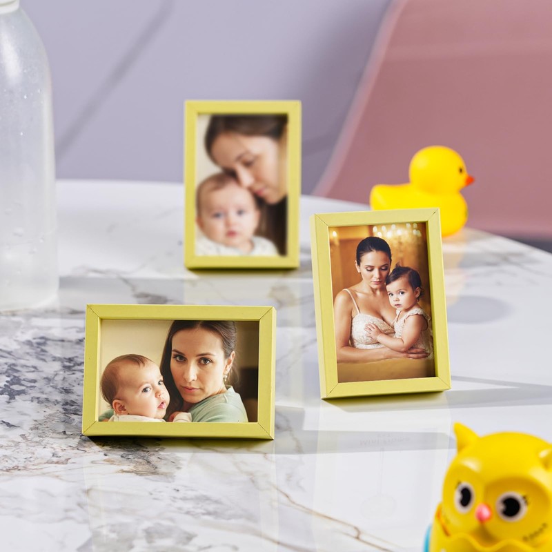 Winlor Mini Magnetic Picture Frame 2x3'' Yellow 6pcs/set, PF11Y