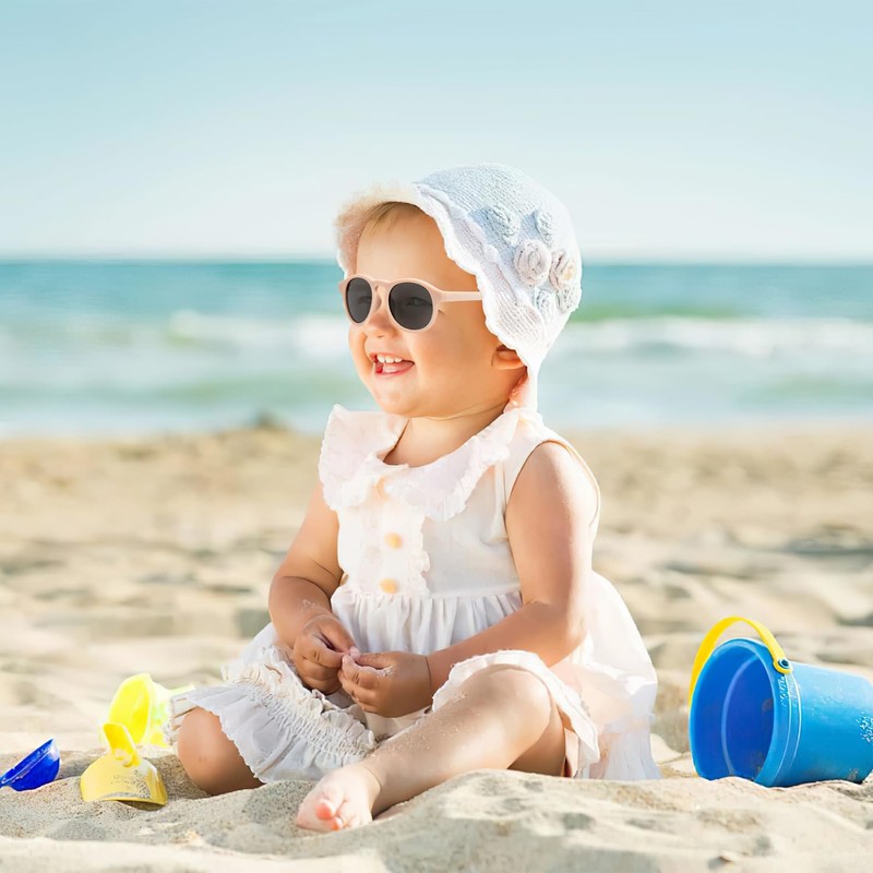 Baby Sunglasses, 2Pack Toddler Sunglasses with Strap for 3-24M, Polarized