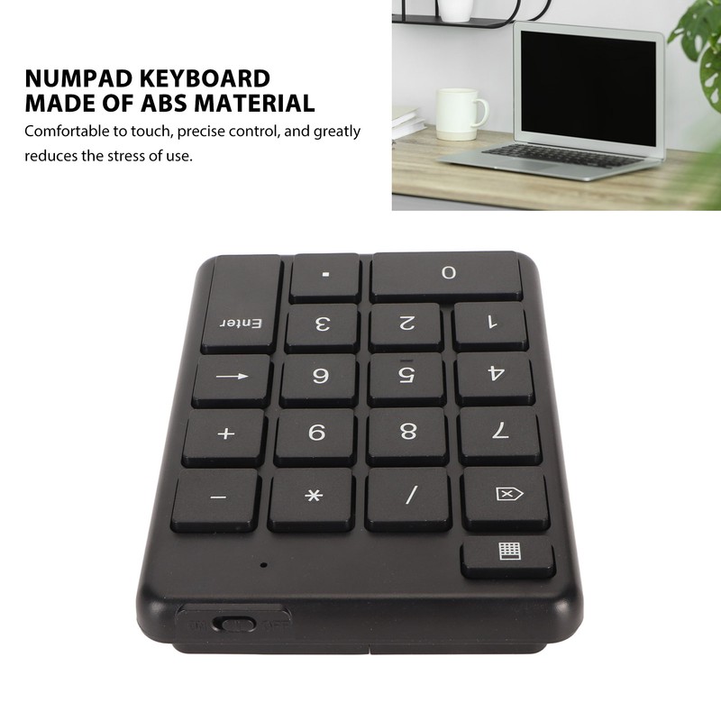 Bluetooth 5.1 Numeric Keypad 19 Keys Ergonomic Number Pads Battery
