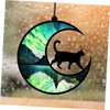 Zerodeko 2Pcs Cat Moon Acrylic Wall Decoration Creative Hanging Ornament