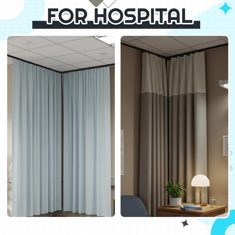Juexica 3ft-16.4ft / 5 Meter Curtain Track Set with 90°