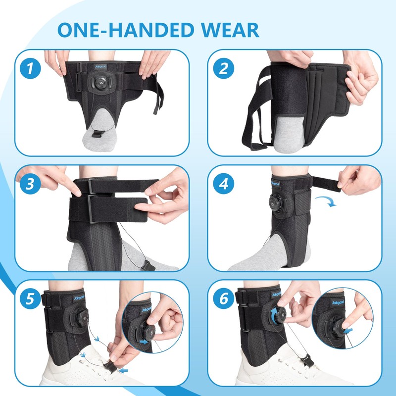 joingood Adjustable AFO Foot Drop Brace, Quick Release Dial, L/XL,