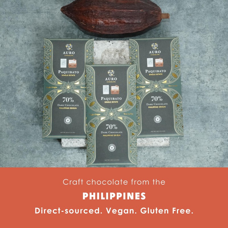Auro Reserve Paquibato 70% Dark Chocolate 3 Pack - Filipino